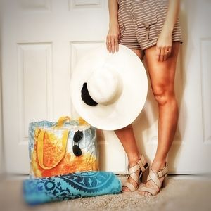 Romper: Small brown/white striped